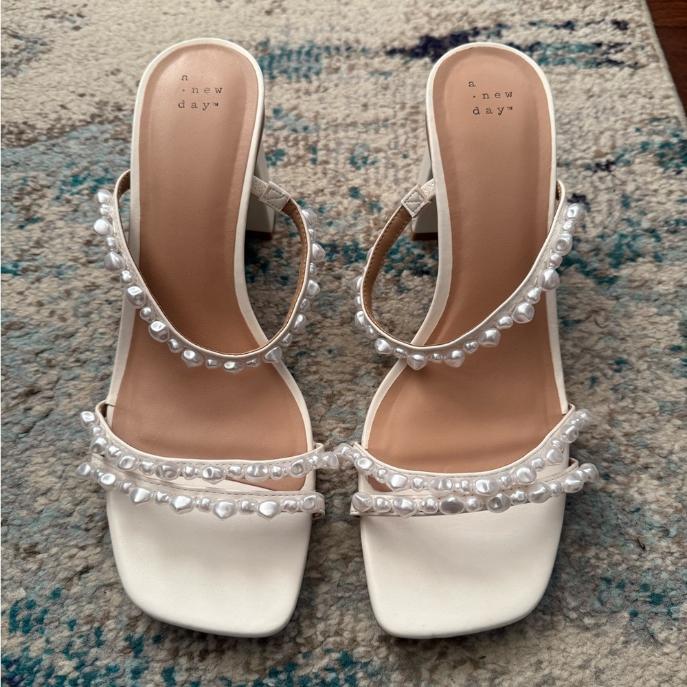 A New Day - Stacy Mule Heel - Cream - 11W